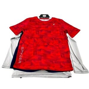 Spyder Boy's 3-pc Long Sleeve Rashguard Swim Set UPF Size M (10/12) Shorts + Tee